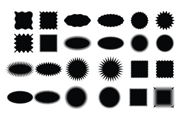 set of Sunburst sticker, price, label and badge and stamp icon, vector illustration.