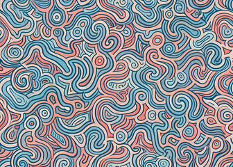 Fototapeta premium Abstract Line Art Pattern. Seamless Vector Illustration
