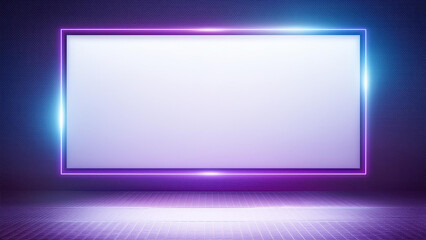 Abstract Whiteboard with Neon Frame and Textured Background