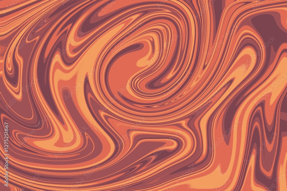 Poster marble effect texture in maroon and orange with fluid organic patterns. abstract background concept