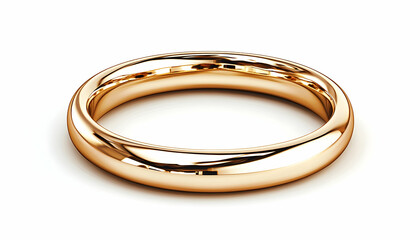 Gold wedding band, isolated, white background, jewelry