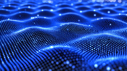 Abstract Blue Wave Art: Digital Future in Motion