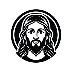 portrait of a man Jesus Christ crown of thorns vector