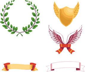 Fototapeta premium set of laurel wreaths