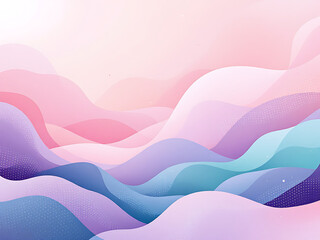 Soft Wavy Abstract Landscape Gradient Serenity of Calm and Peacefulness Artistic Illustration