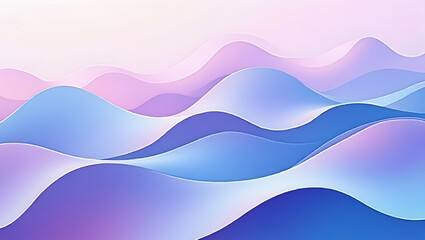 Fototapeta premium Abstract Waves of Color: A mesmerizing display of fluid, abstract waves in gradients of blue and purple, creating a sense of movement and serenity, ideal for modern design and artistic projects. 
