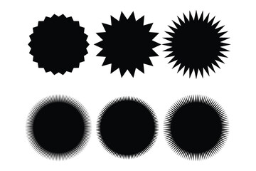 set of Sunburst sticker, price, label and badge and stamp icon, vector illustration.