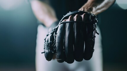 A baseball batter adjusting their batting gloves before a playoff pitch. Featuring focus and preparation