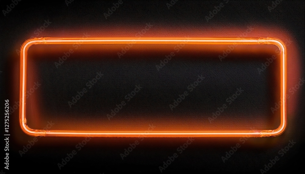 Aufkleber neon glowing rectangle frame a futuristic modern border echoing a captivating pulse of energy and li
