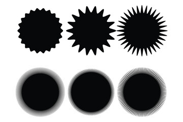 set of Sunburst sticker, price, label and badge and stamp icon, vector illustration.