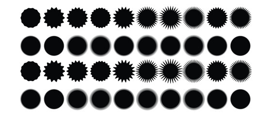 Fototapeta premium set of Sunburst sticker, price, label and badge and stamp icon, vector illustration.