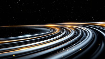 Fototapeta premium Swirling rings of celestial beauty capture the essence of distant planet systems in the night sky