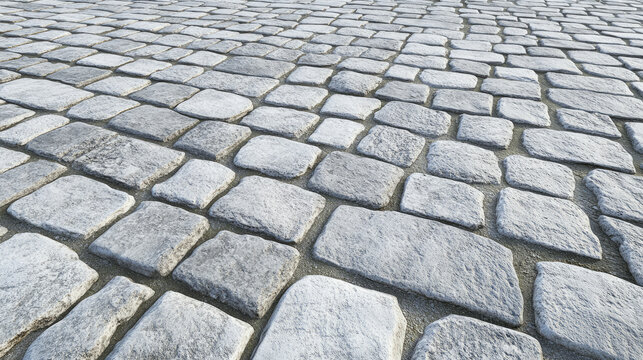 A high-resolution seamless gray cobblestone wall or road texture, designed with grungy stone patterns and natural variations.