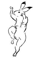 鳥獣戯画のウサギ