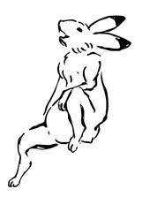 鳥獣戯画のウサギ