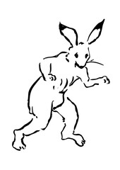 鳥獣戯画のウサギ