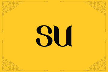 SU Lowercase Letter Initial Logo Design Template Vector Illustration. Letter S and U abstract luxury logo