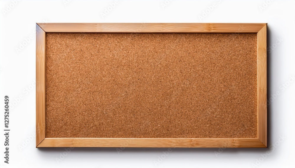 Poster vibrant and organized office cork bulletin board on transparent backdrop, ideal for adding color and
