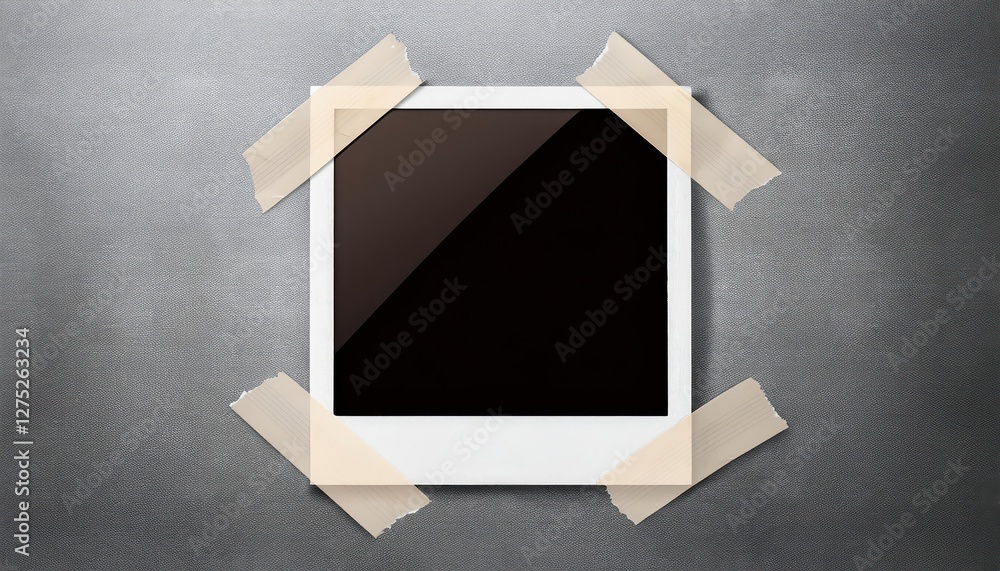Poster retro 3d snapshot a white frame holds a timeless moment of tapebound memories, radiating a nostalgic