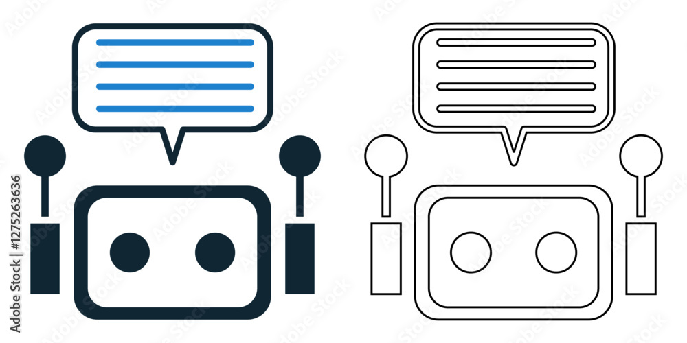Poster chatbot icon vector with a modern and tech inspired design. perfect for ai, automation, messaging, v