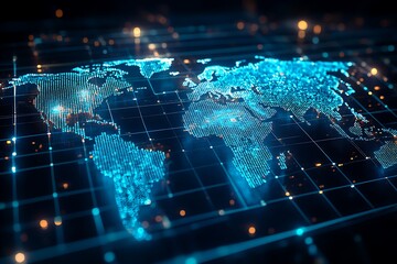 Obraz premium Global network connection, data flow