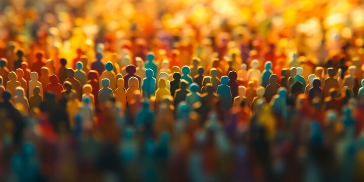 Diverse Crowd Gathering Illuminated, Event Background