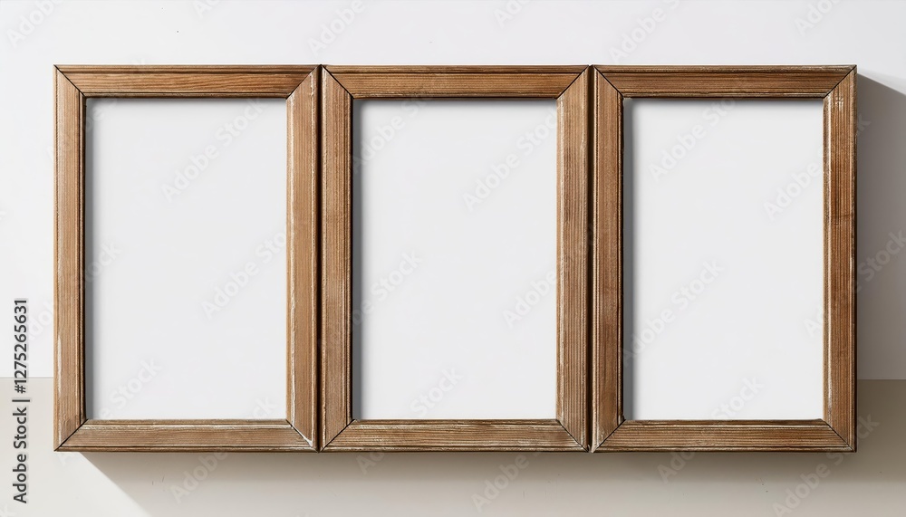 Poster vintage verticalx wooden frame mockup against a white background timeless elegance and simplicity in