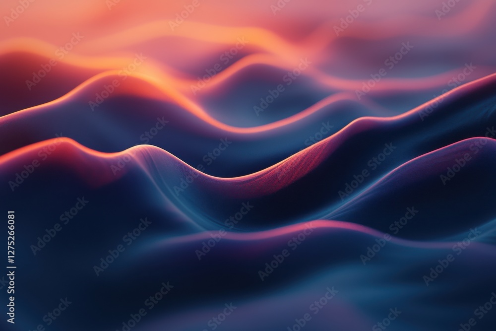 Wall mural abstract wave patterns with vibrant colors and soft textures