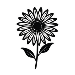 vector silhouette flower with white background.