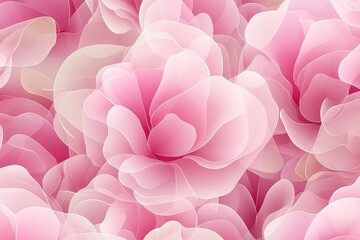 Obraz premium Soft Pink Floral Background with Ethereal Transparency and Layers
