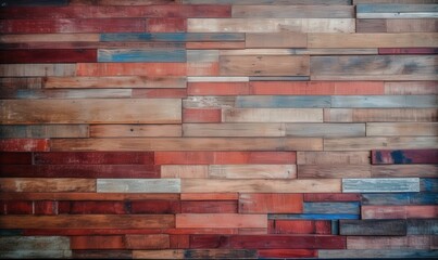 Colorful wood planks wall for backdrop, surface, texture, design and creative projects use