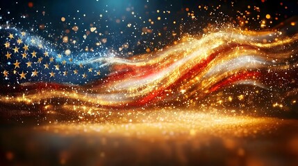 Beautifully crafted Presidential 2025 banner featuring a refined flag texture illuminated by soft glowing accents merging elegance and celebratory design
