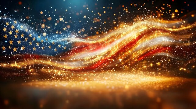 Beautifully crafted Presidential 2025 banner featuring a refined flag texture illuminated by soft glowing accents merging elegance and celebratory design