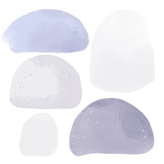 Hand-drawn digital illustration of various snowdrifts with soft watercolor textures. Perfect for winter designs, holiday cards, backgrounds, and seasonal decorations. Ideal for creative projects