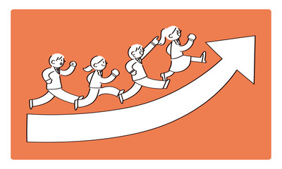 人のスキルアップや成長を表したイラスト