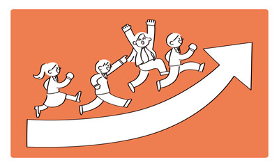 人のスキルアップや成長を表したイラスト