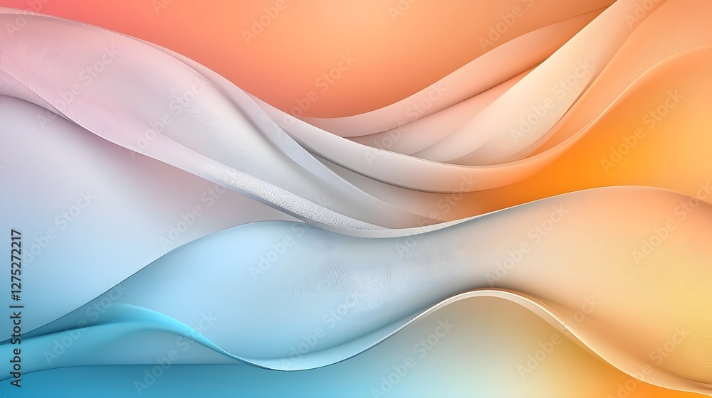 Poster Mesmerizing Abstract Wave Design with Vibrant Gradient Colors and Smooth Flowing Movement   Visually Striking Backdrop Featuring Harmonious Blending of Fluid Curves and Dynamic Textures