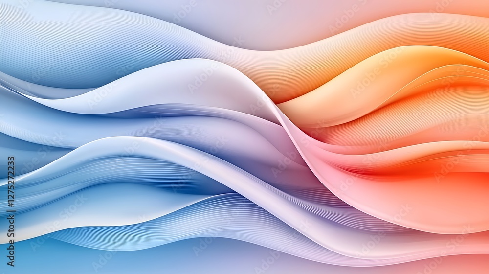 Leinwandbilder Mesmerizing abstract wave design featuring smooth flowing gradients and vibrant colors blending seamlessly to create a dynamic and visually striking background