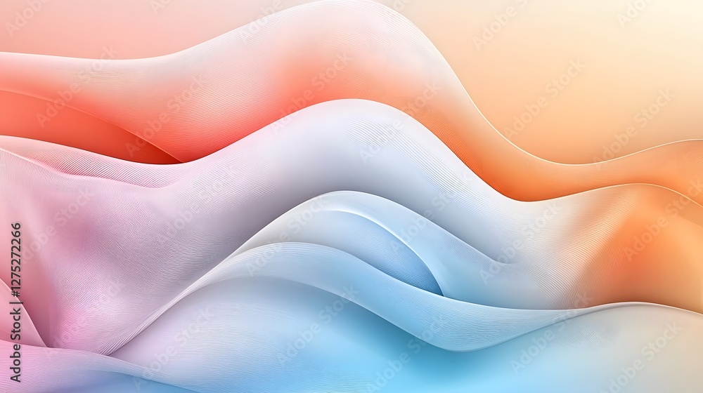 Aufkleber Mesmerizing Abstract Wave Design with Flowing Vibrant Gradients and Textures   Smooth Curving Shapes and Lines Create a Dynamic and Visually Striking Background