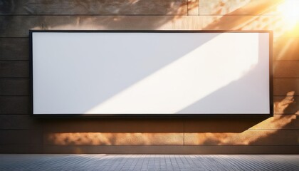 Vivid Billboard against a Radiant Sunlit Wall A Vibrant Urban Backdrop Embracing Warmth and Energy in the Afternoon Light.