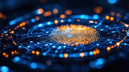 Abstract Fingerprint Digital Technology Graphic Design