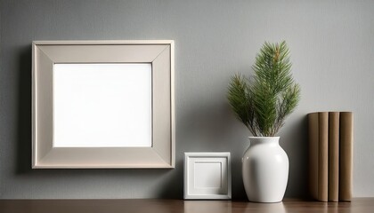 Vintage Wood Photo Frame Showcasing a Beautiful Spring Blooming Cherry Blossom Tree in Full Bloom, With Pastel Pink Petals Fluttering in the Light Breeze and Green Leaves Glistening in the