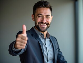 businessman showing thumbs up sign