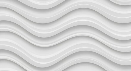 Obraz premium White Waves Texture Background - Abstract, Modern Design with Subtle Shadows