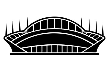 Dynamic Sports Stadium silhouette on white background