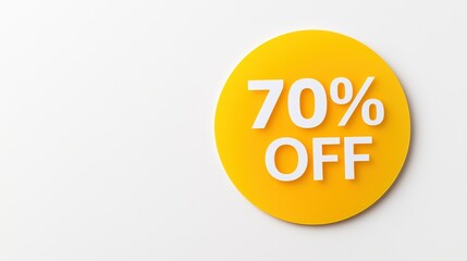 Bright Yellow Discount Sticker Signifying Massive Savings on Products