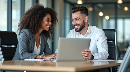 Fototapeta premium young business people working together