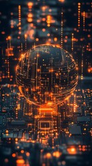 Obraz premium Global network, data flow, circuit board