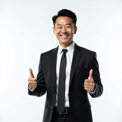 businessman showing thumbs up sign