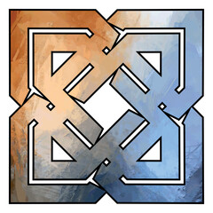 vector ornament outline knots medieval sign infinite pattern sticker abstract geometric elements design 2
